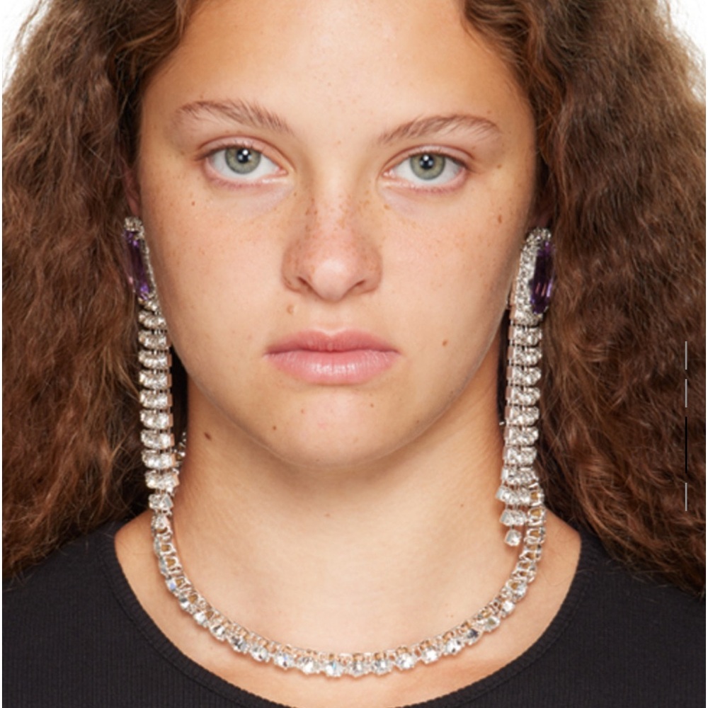 Dangle Clear Rhinestone Earrings - image 5